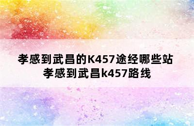 孝感到武昌的K457途经哪些站 孝感到武昌k457路线
